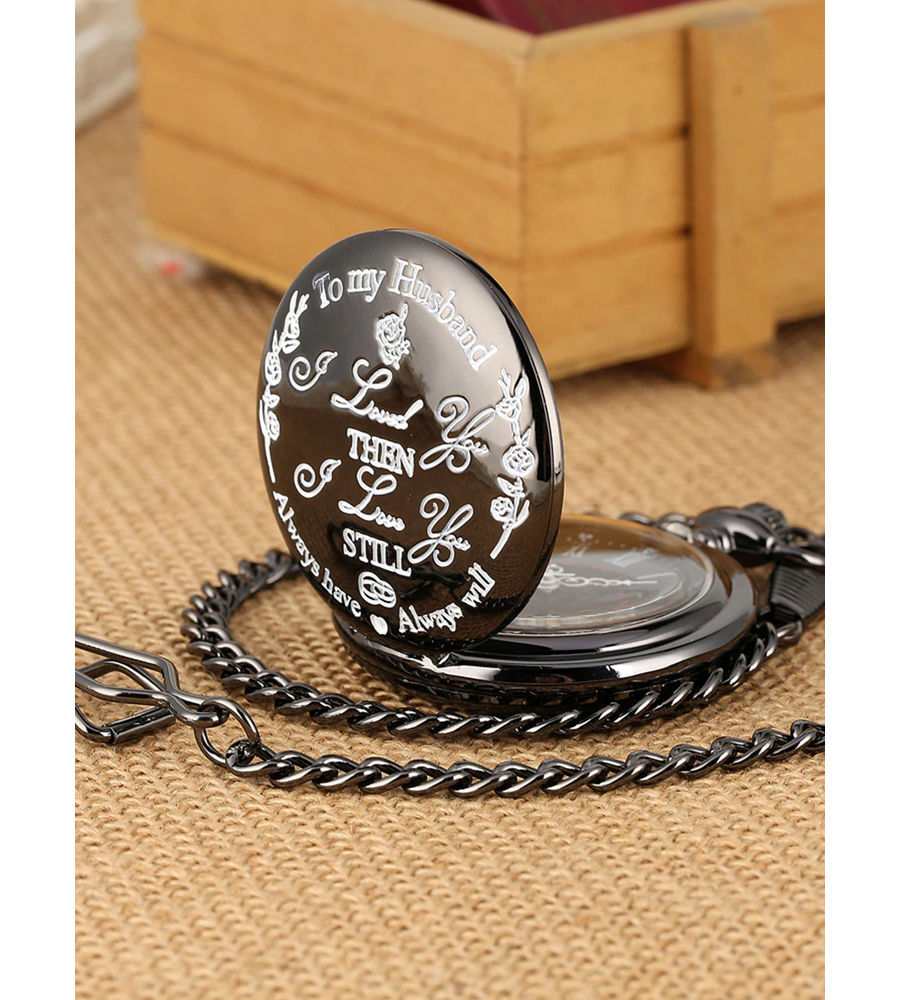 YouBella Pocket Watch Pendant with Chain for Husband Unique Memorable Gift Dual Purpose Stainless Steel Clock for Men (YBWATCH_0029)